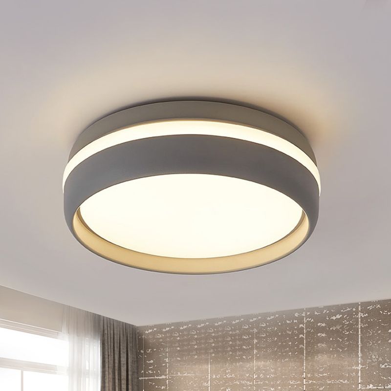 Arisha Plafonnier Rond Moderne, Métal, Noir/Gris, Salon