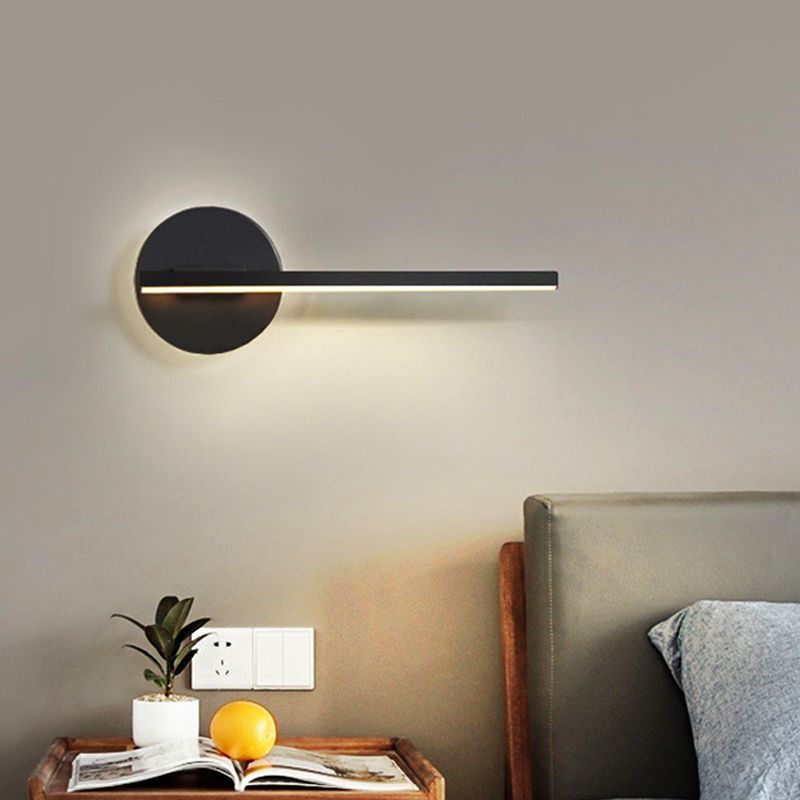 Ray Ronde LED Applique Murale Blanc Noir Acrylique Métal Salon
