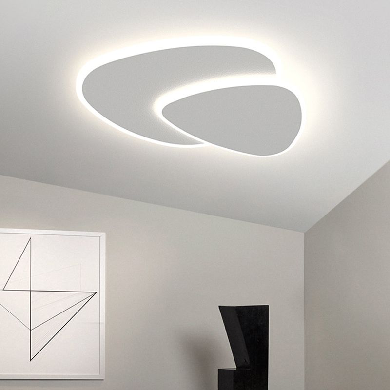 Zeno Plafonnier Triangle Moderne Blanc Salon