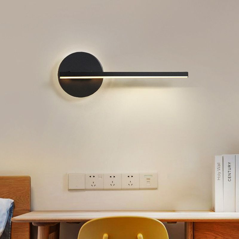 Ray Ronde LED Applique Murale Blanc Noir Acrylique Métal Salon