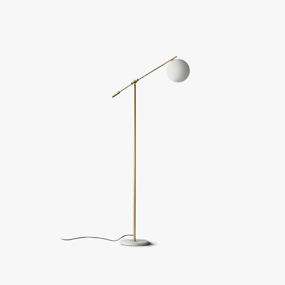 Valentina Lampadaire Boule Moderne, Verre/Métal, Doré, Salon