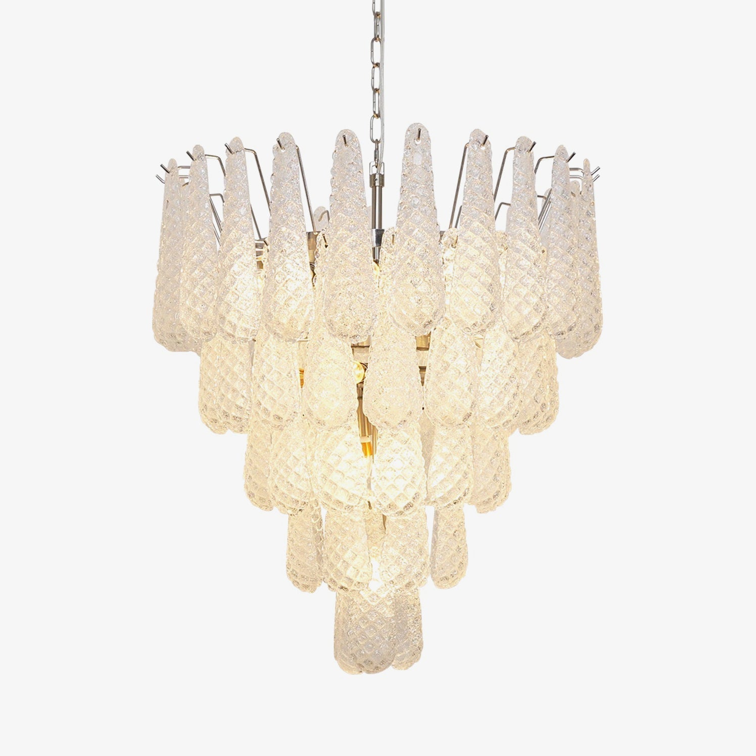 Aurora Lustre Transparent Murano Verre Goutte Rosée Superposé