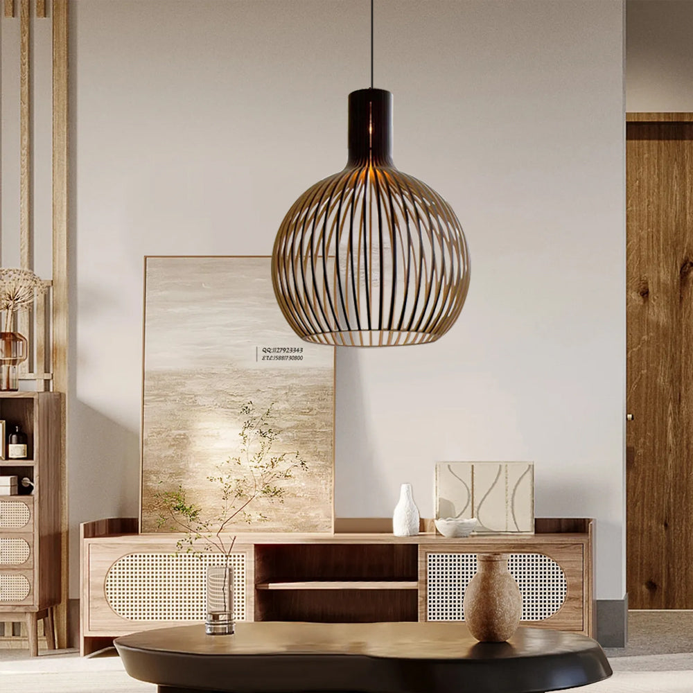 Inosa Suspension Design en Bois Sculpté Naturel Salle à Manger