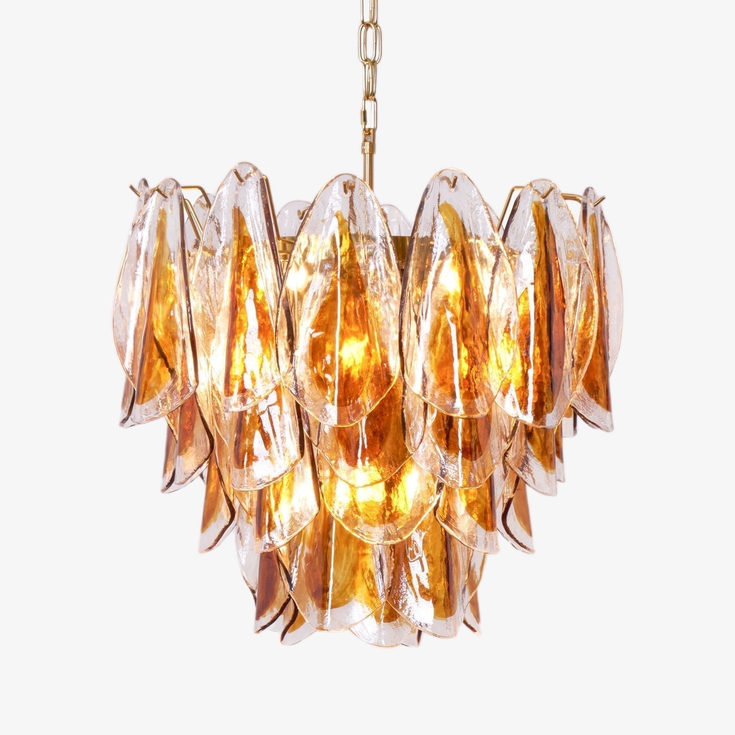 Aurora Lustre Ambre Feuille Verre Superposé Organique Chaleur