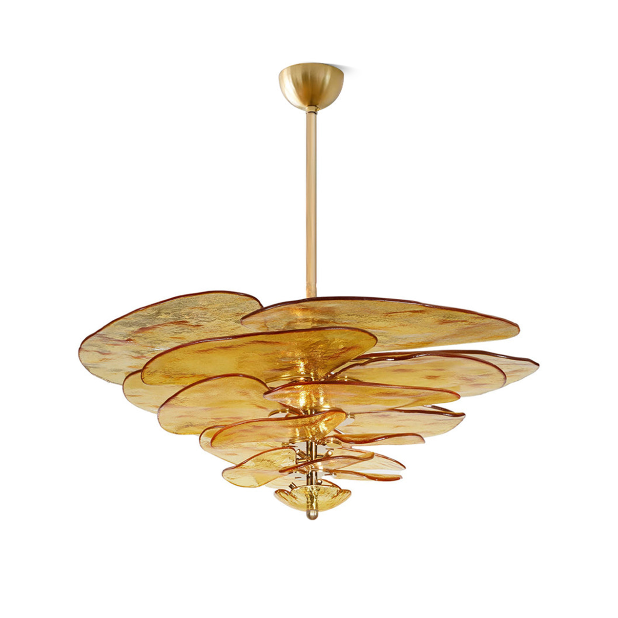 Aurora Lustre Pétale en Verre Murano Doré Luxe