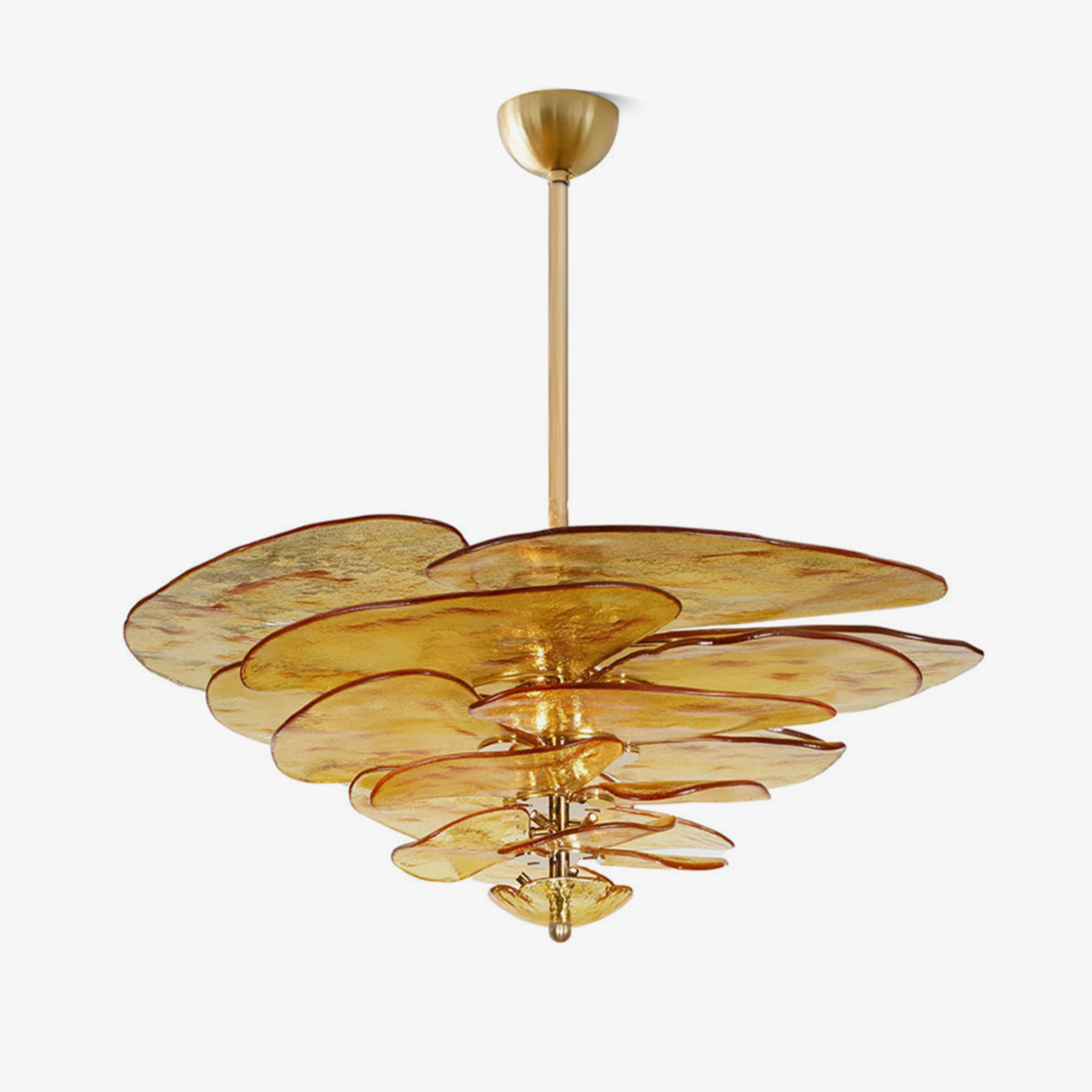 Aurora Lustre Pétale en Verre Murano Doré Luxe