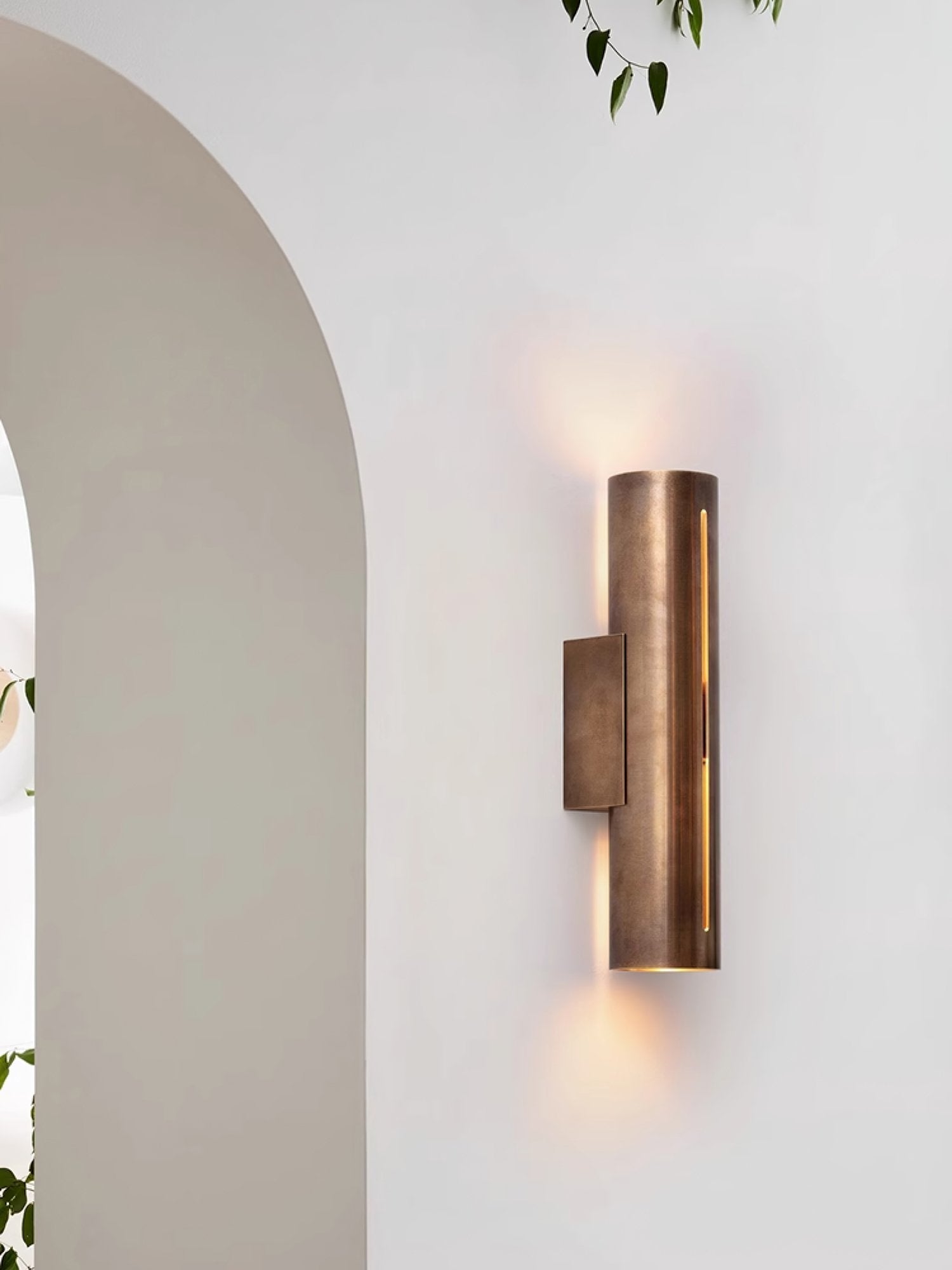 Avsilara Applique Murale Cylindre Laiton Minimaliste Moderne