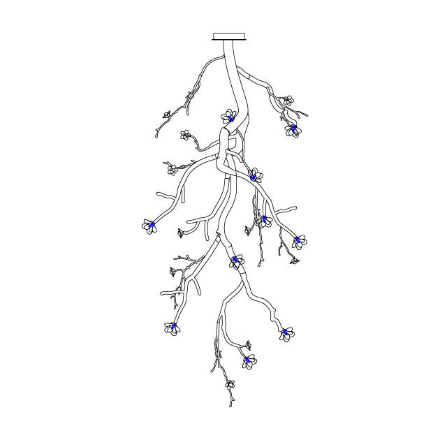 Lustra Lustre Noir Branche Fleur