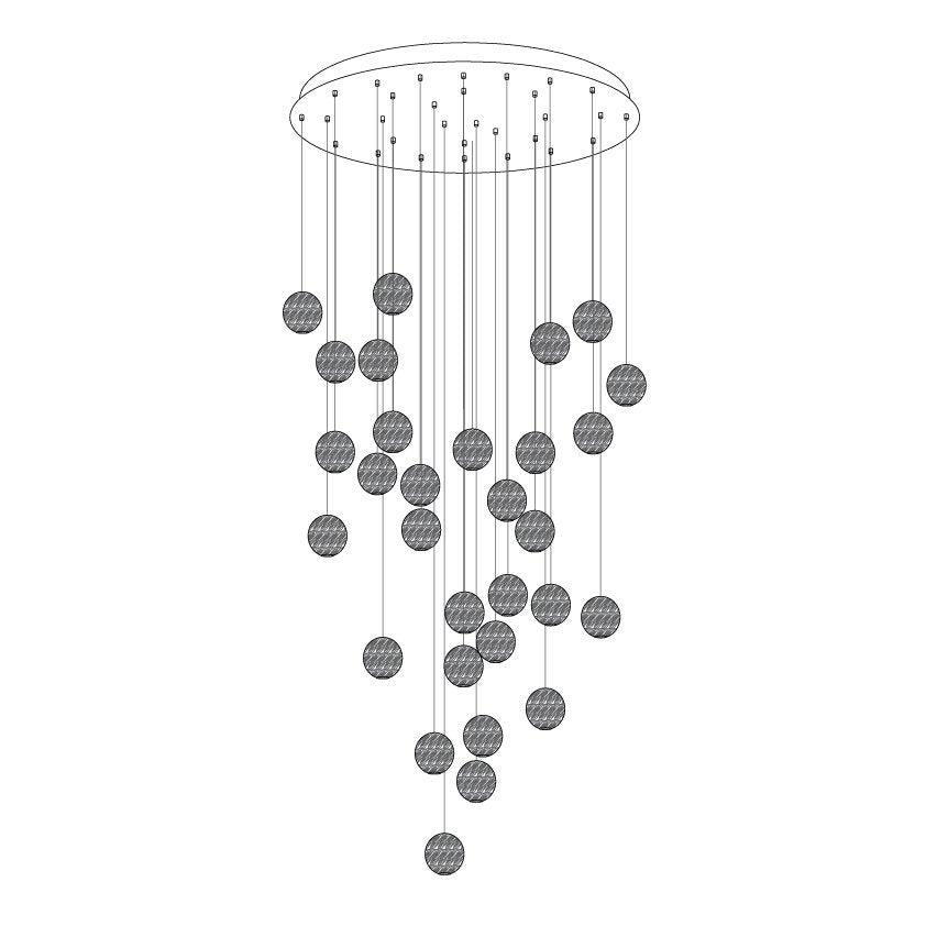 Ulvararis Suspension en bois Nordic Orb Sphere Cluster