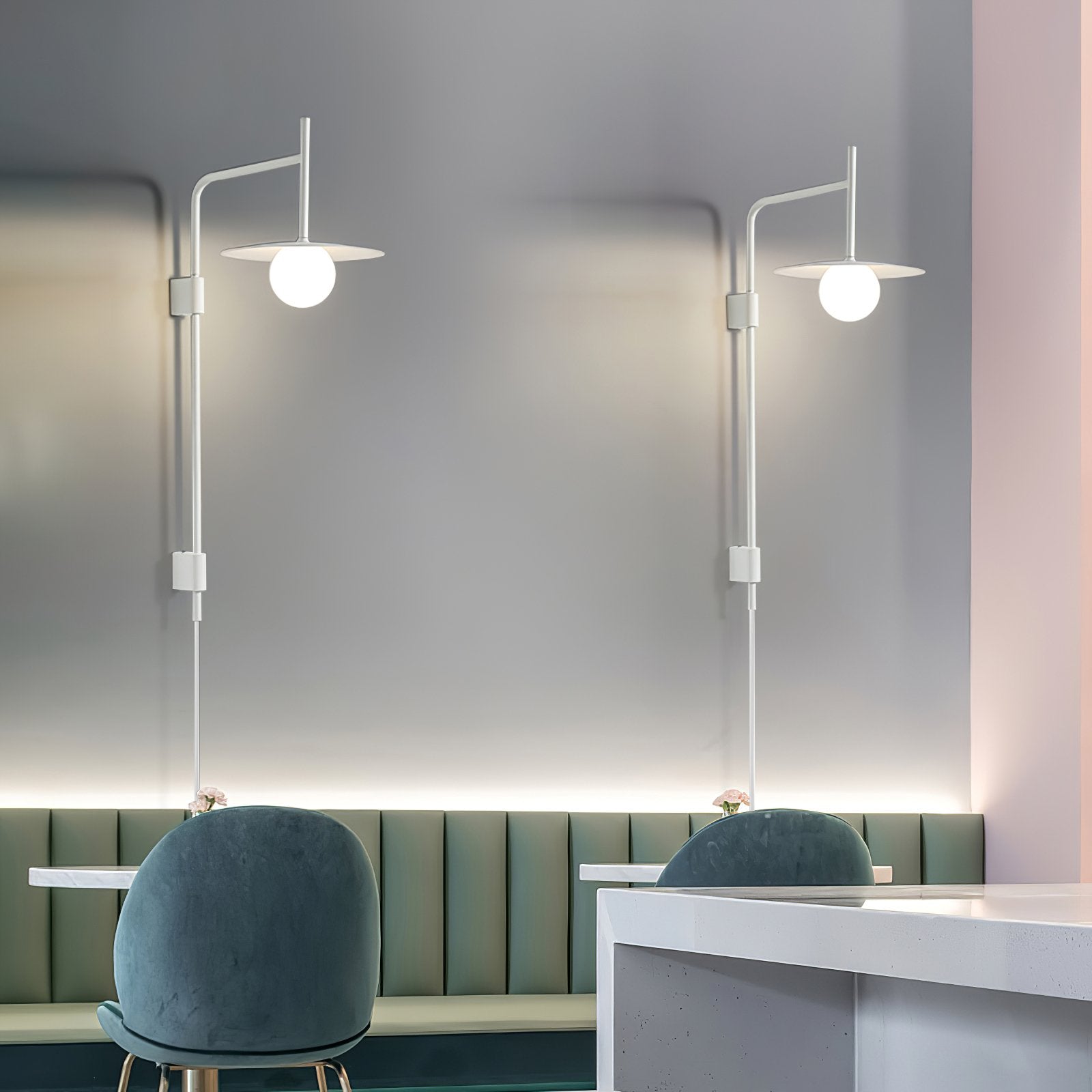 Edan Swing Arm Plug-in Glass Wall Lamp