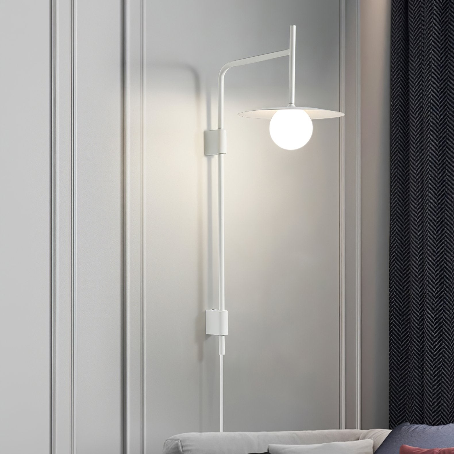 Edan Swing Arm Plug-in Glass Wall Lamp