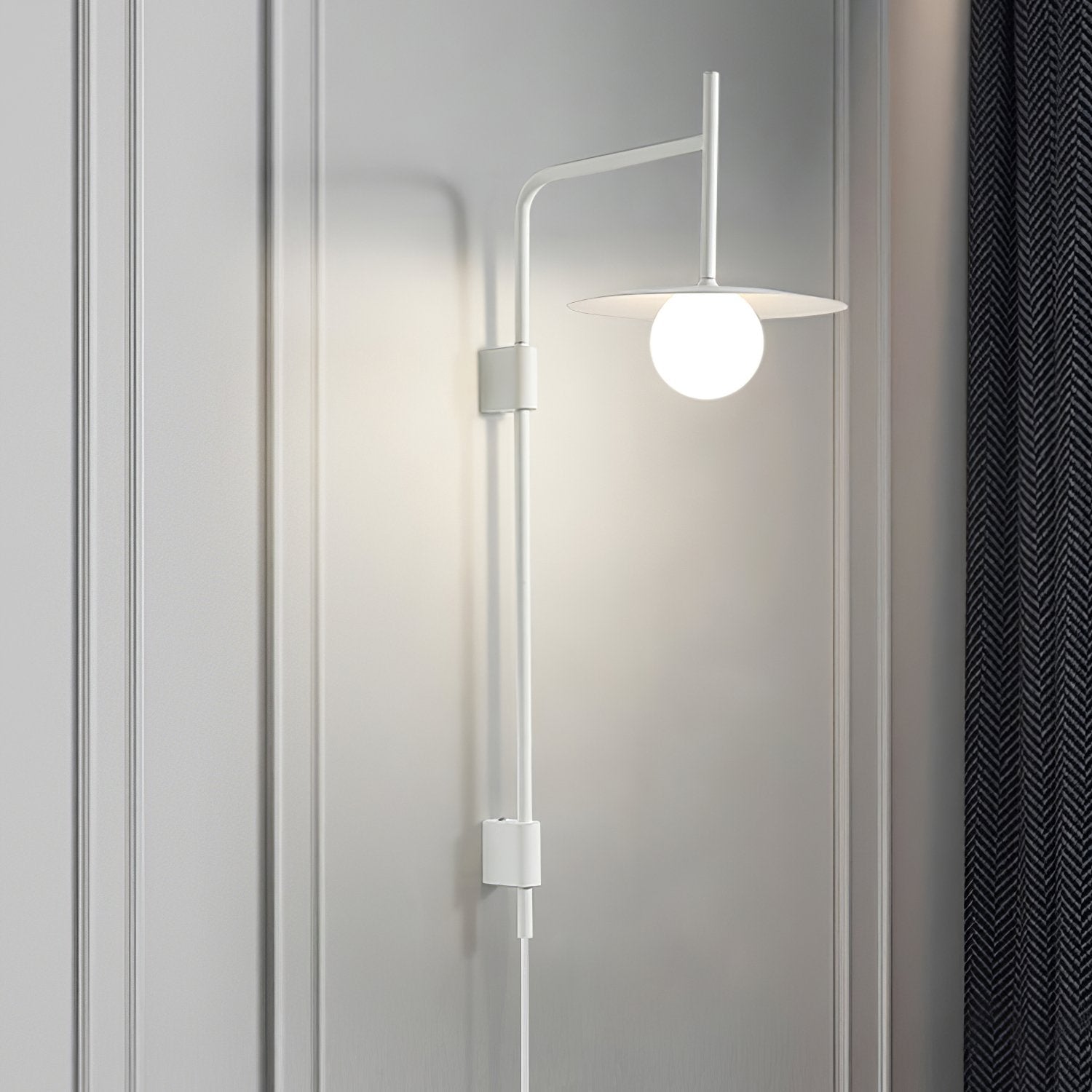 Edan Swing Arm Plug-in Glass Wall Lamp
