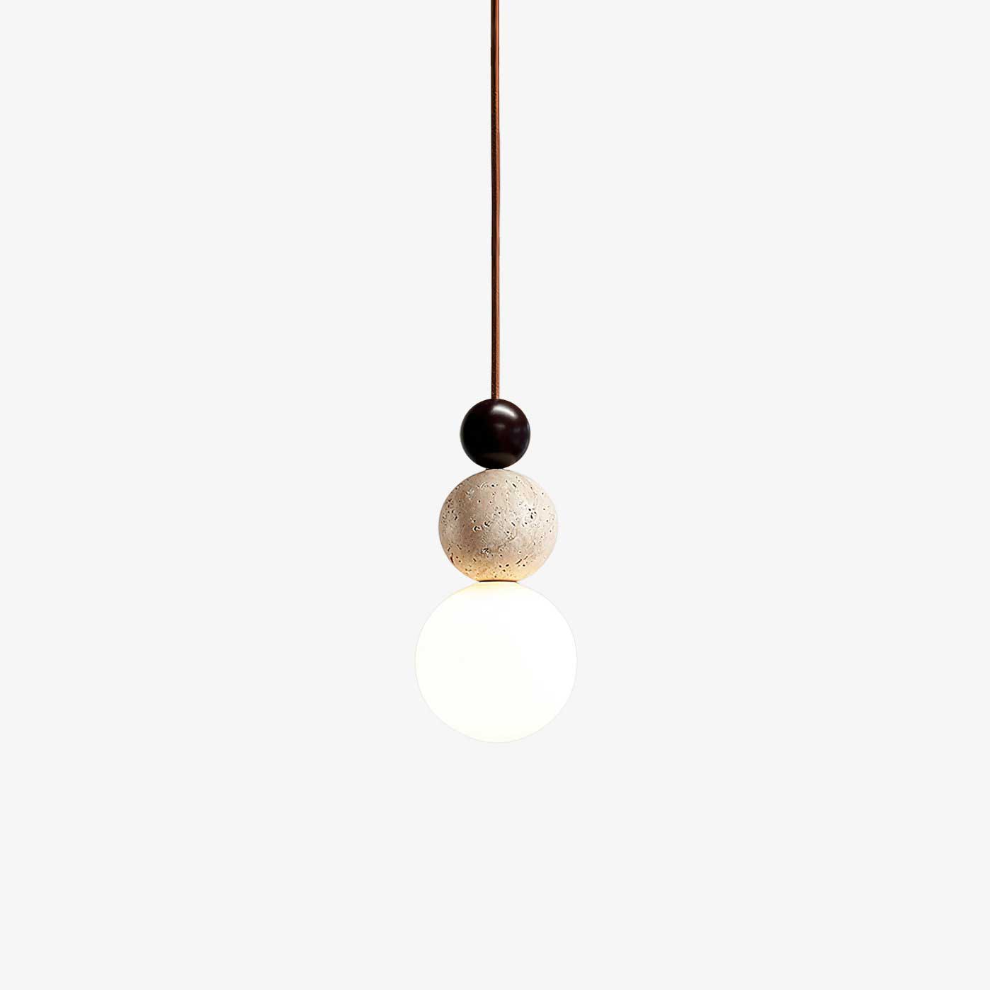 Ullaeia Sphère-Grappe Travertin Pendentif Lumière