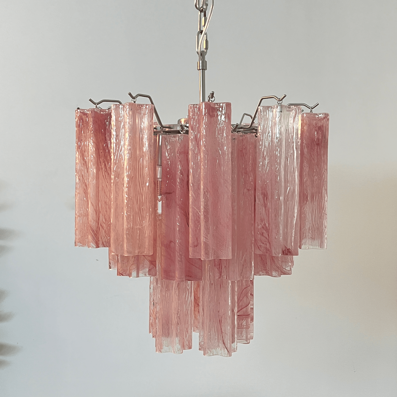 Aurora Lustre en Verre Rose Moderne