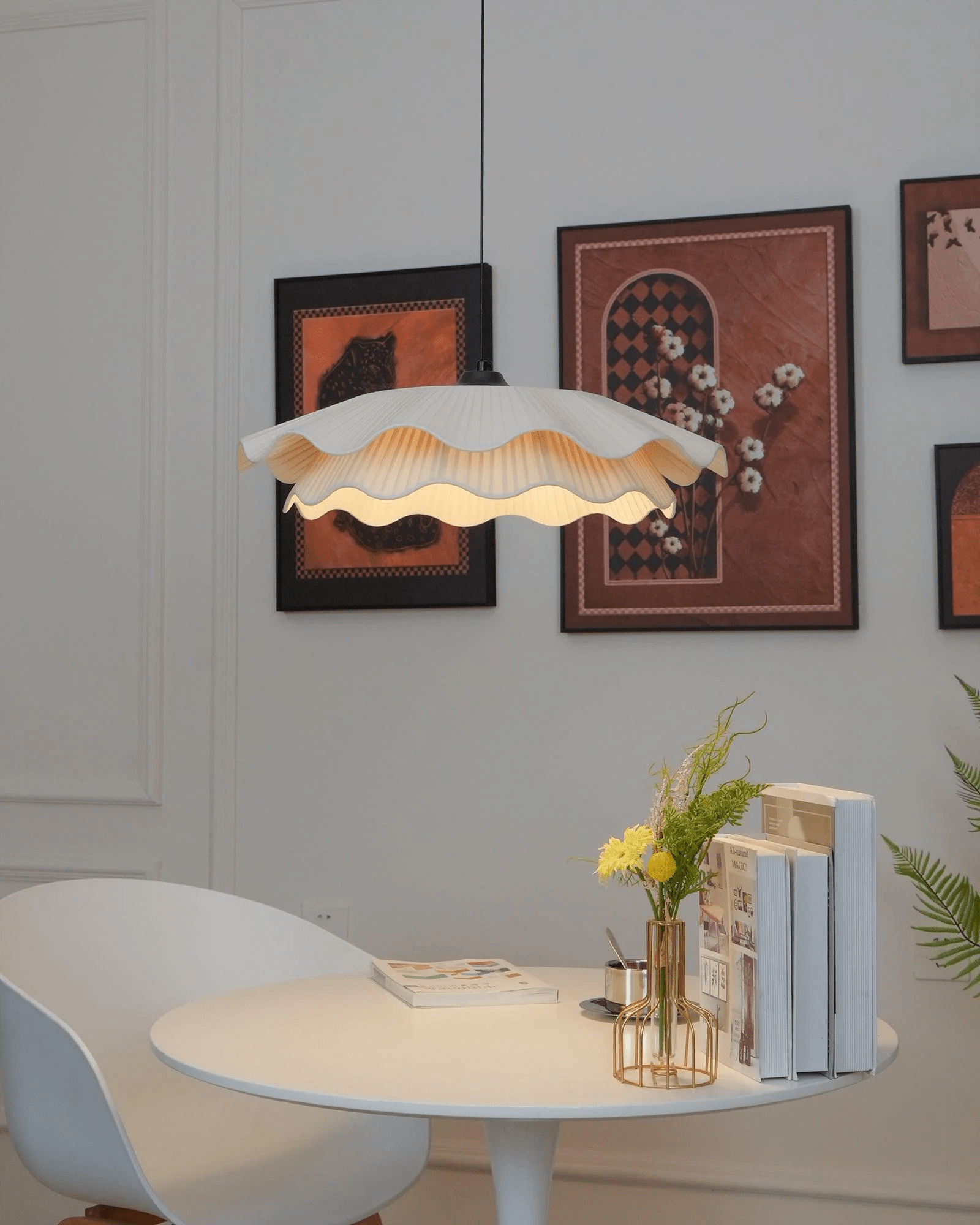 Ellorel Lampe Suspendue en Tissu Wave Brass