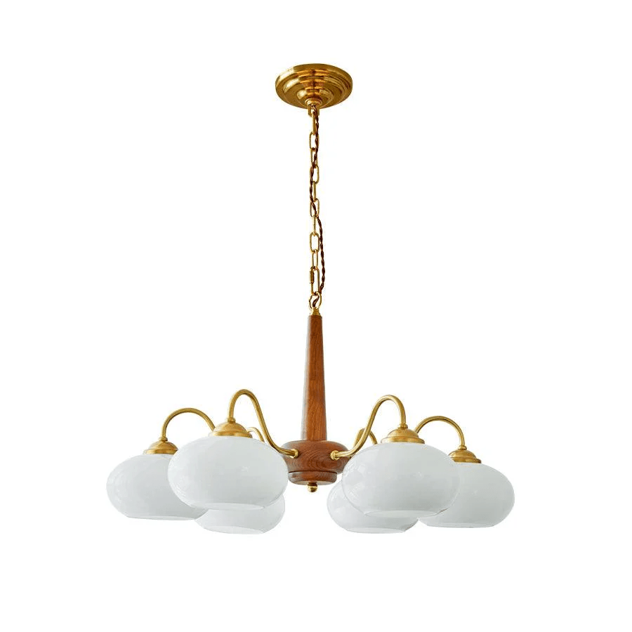 Lustra Suspension Persimmon Laiton et Verre Élégante