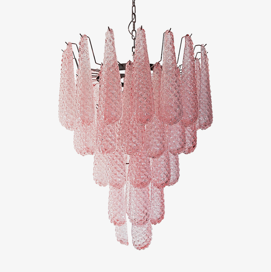 Aurora Lustre en Verre Rose Luxe