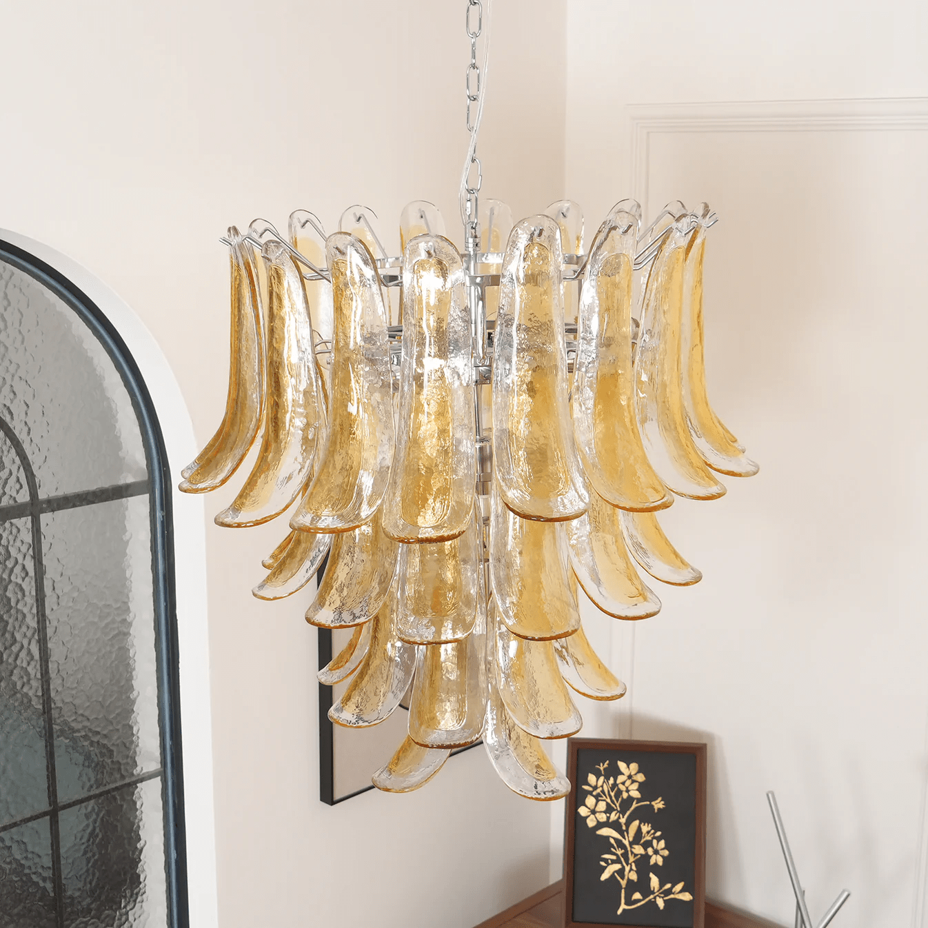 Aurora Lustre en Verre Ambre