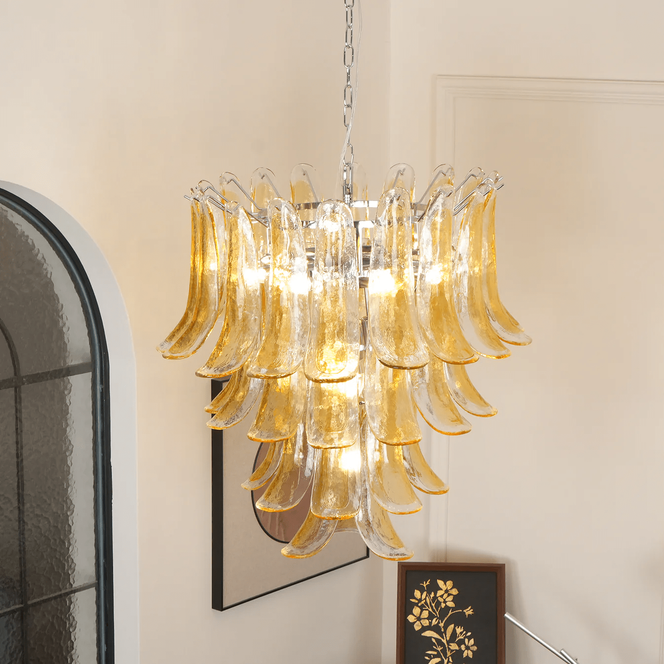 Aurora Lustre en Verre Ambre