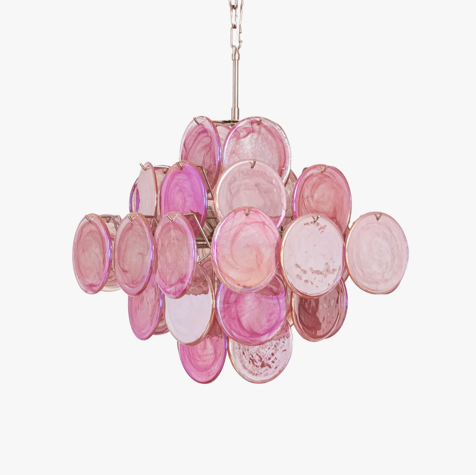 Aurora Lustre Rose Verre Disque Superposé Romantique