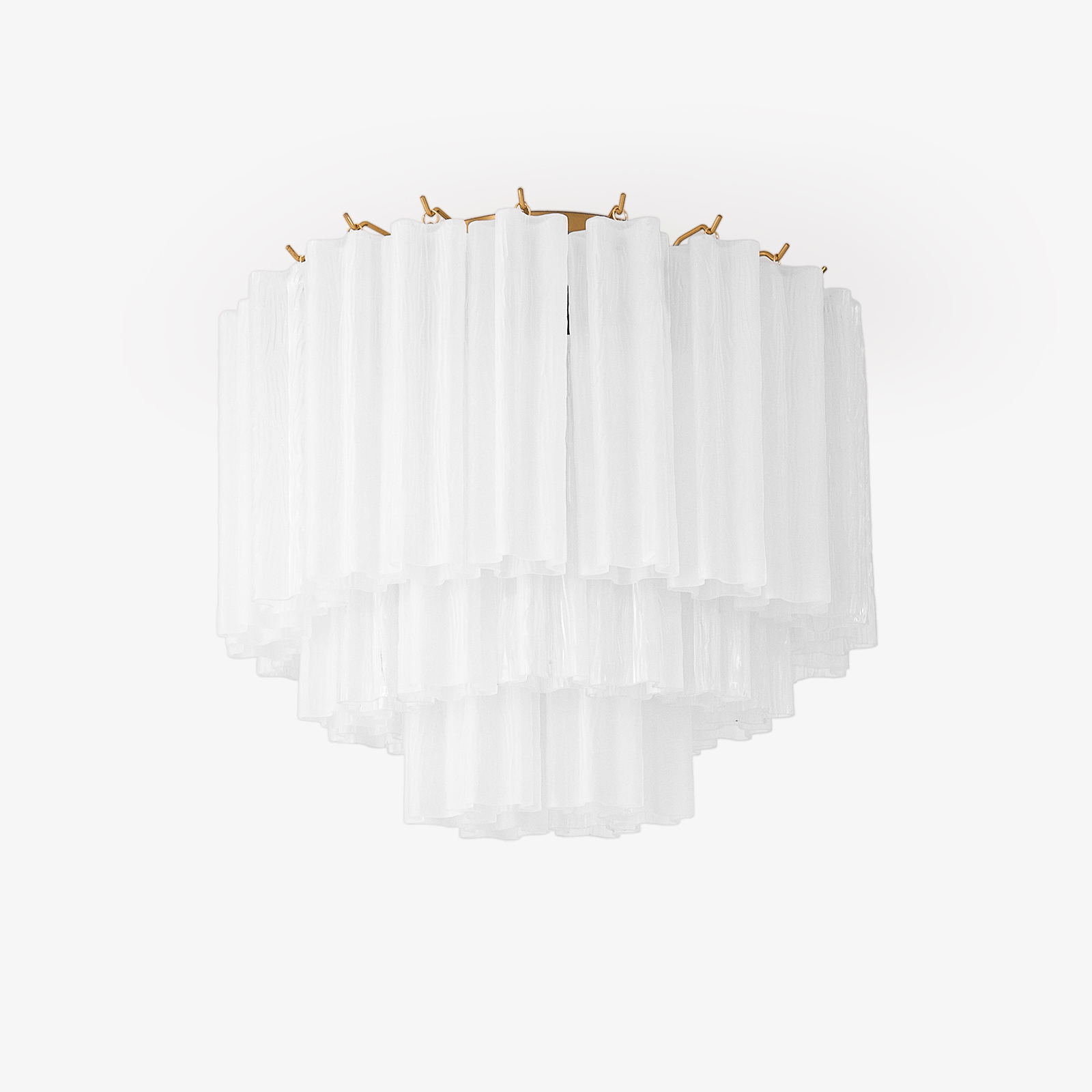 Aurora Plafonnier Blanc Murano Verre Superposé Élégant Moderne