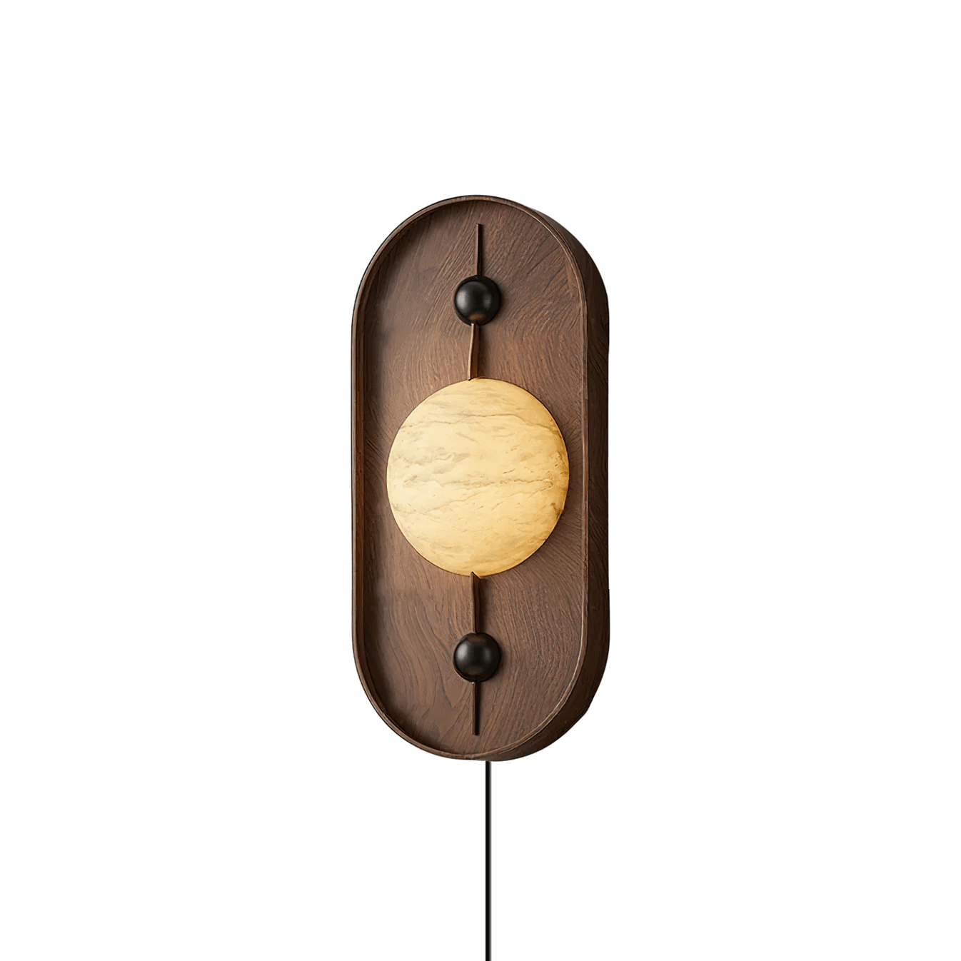 Lyvaran Applique Murale Ovale en Albâtre et Bois