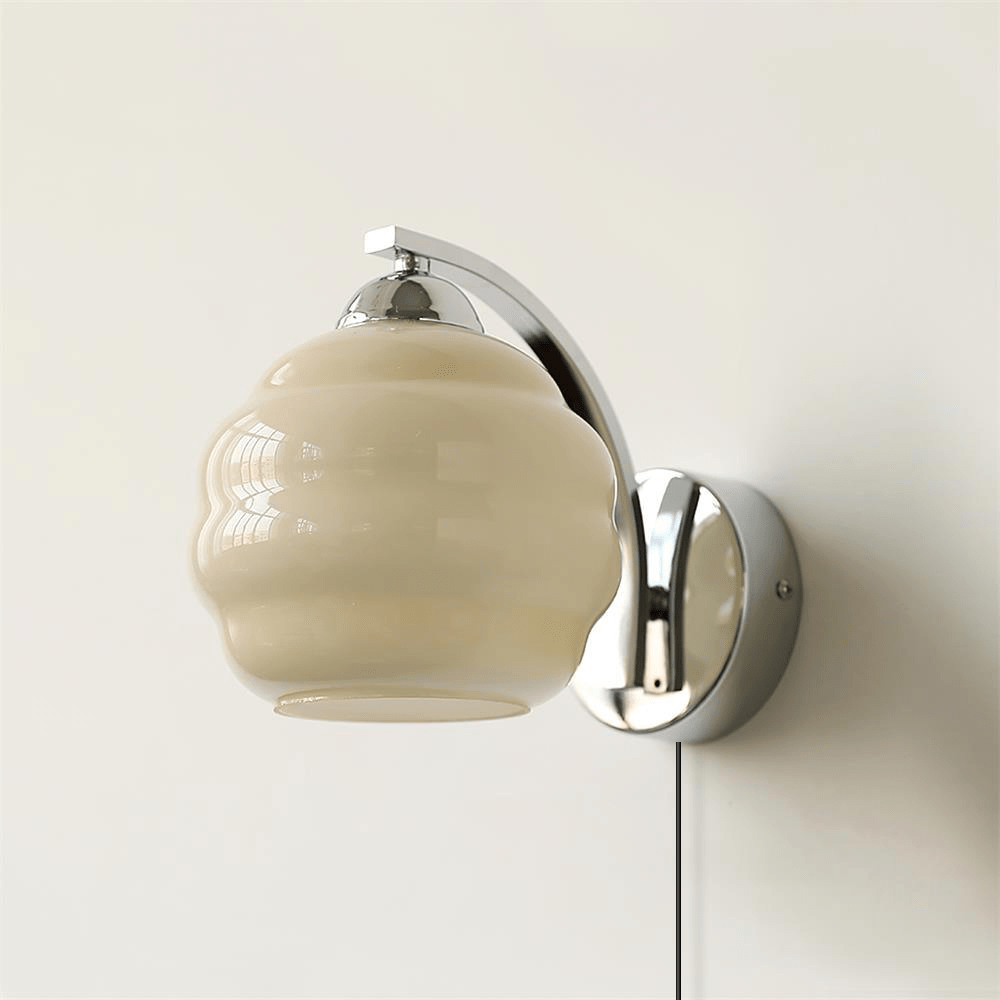 Lustra Wall Lamp Art Deco Glass Chrome