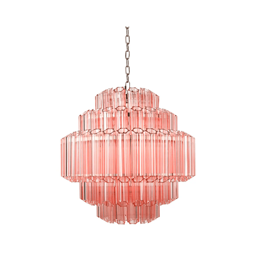 Aurora Lustre Rose Verre Tube Superposé Diamant