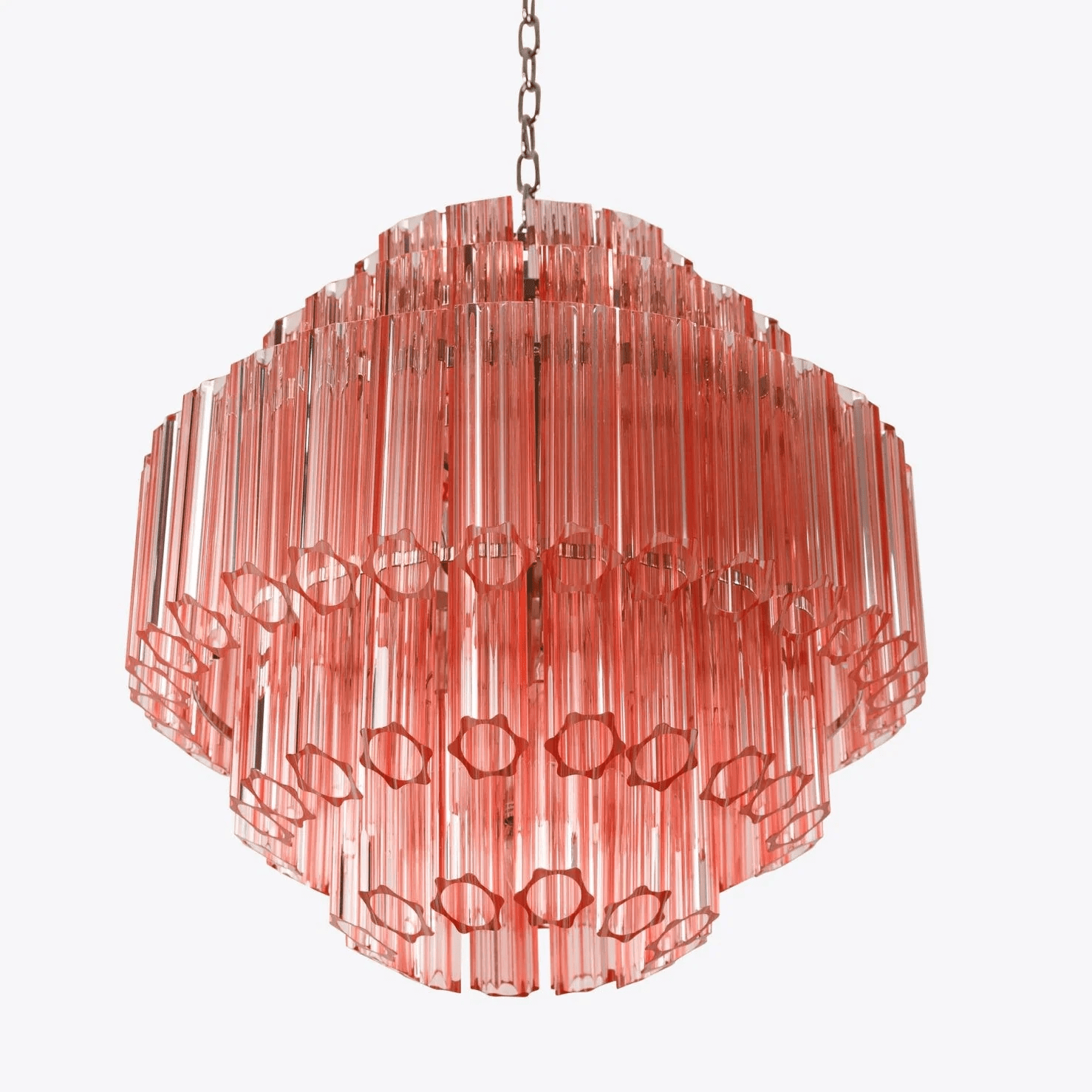 Aurora Lustre Rose Verre Tube Superposé Diamant
