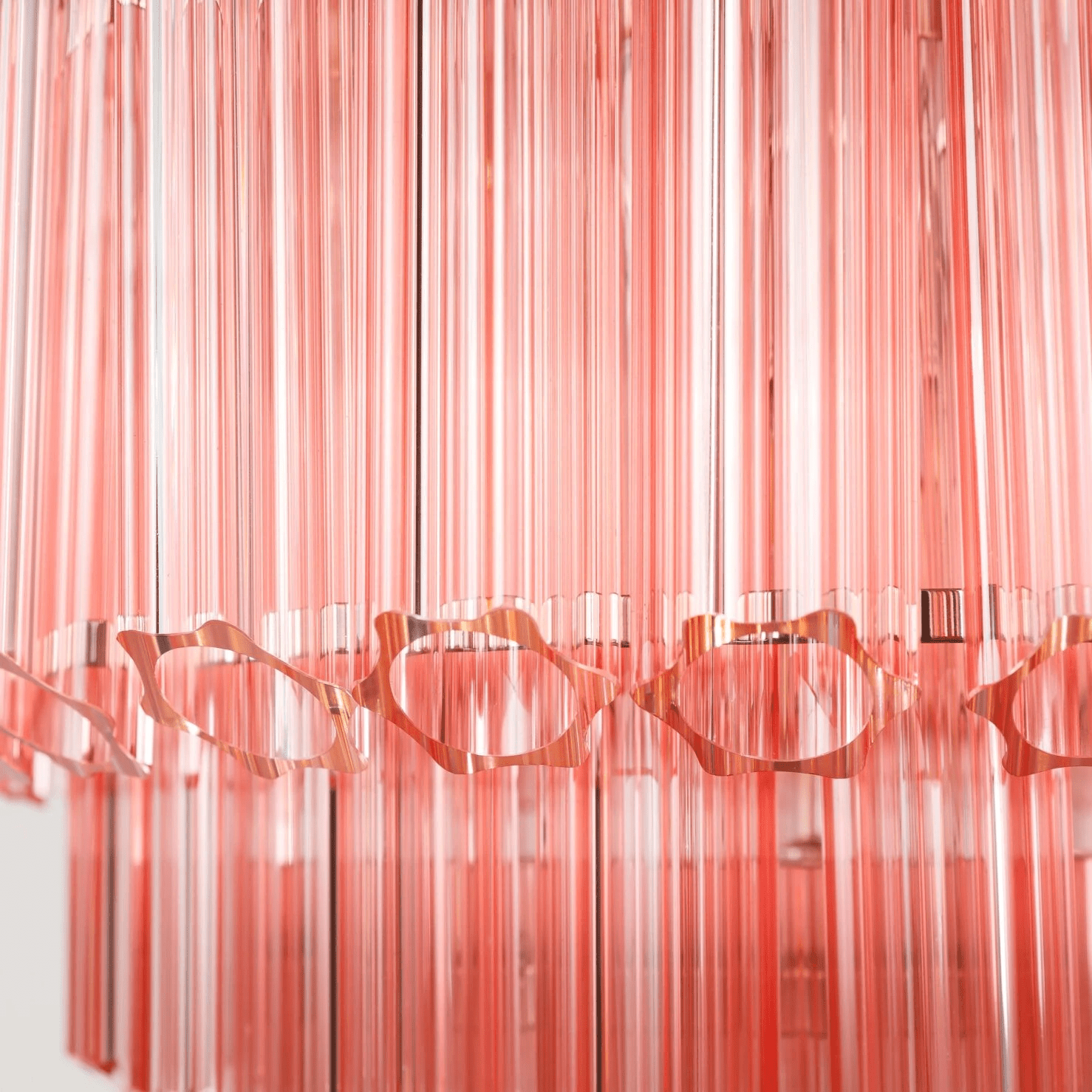 Aurora Lustre Rose Verre Tube Superposé Diamant