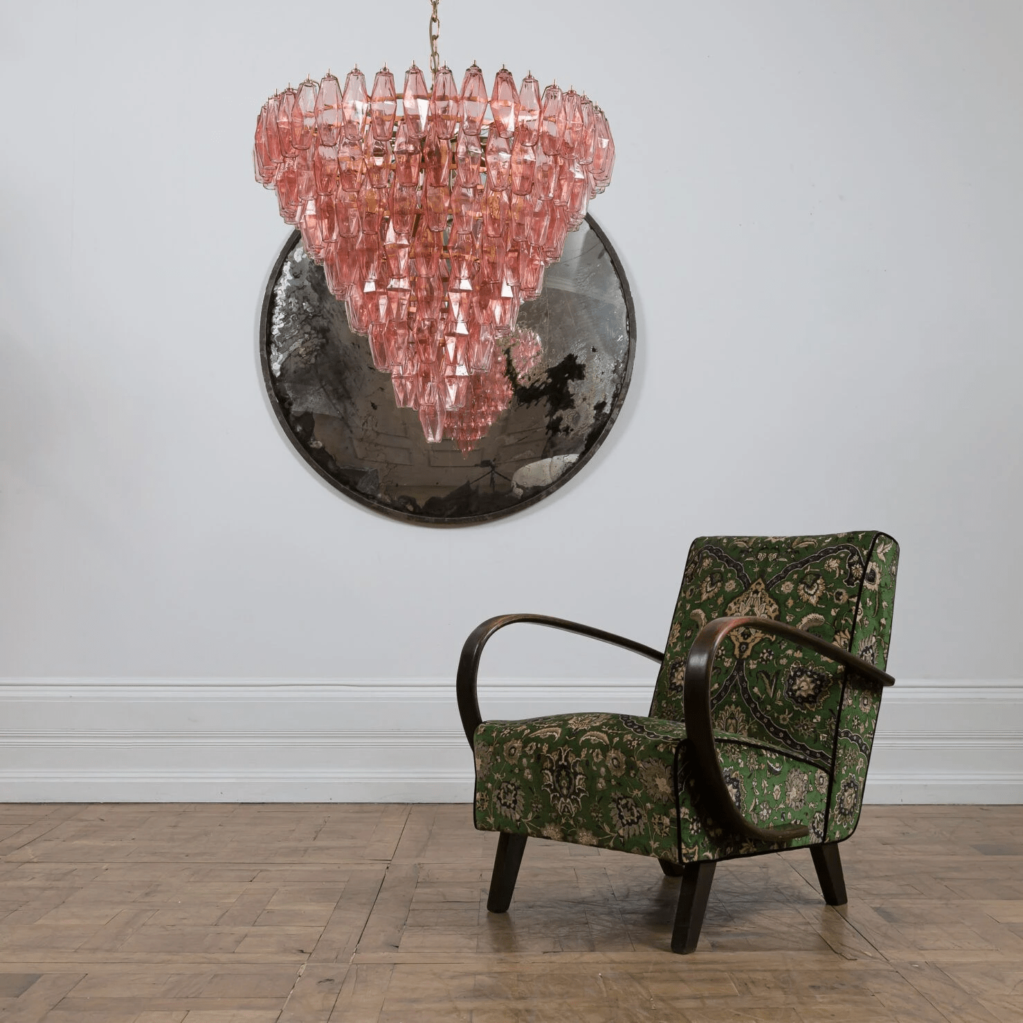 Aurora Lustre Rose Facetté Verre Superposé Vintage