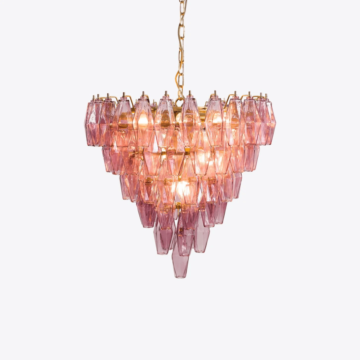 Aurora Lustre Rose Facetté Verre Superposé Vintage
