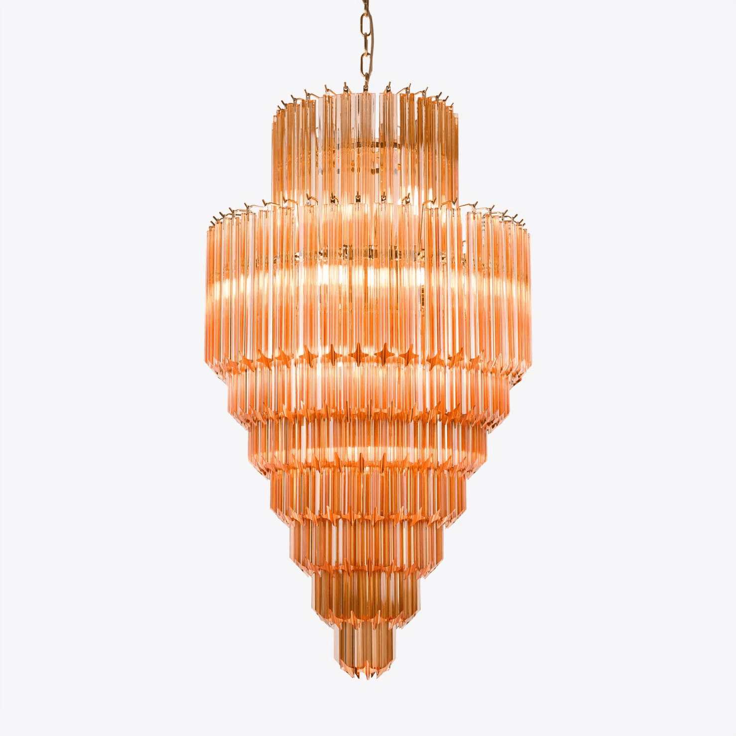 Aurora Lustre Ambre Diamant Verre Superposé Rétro