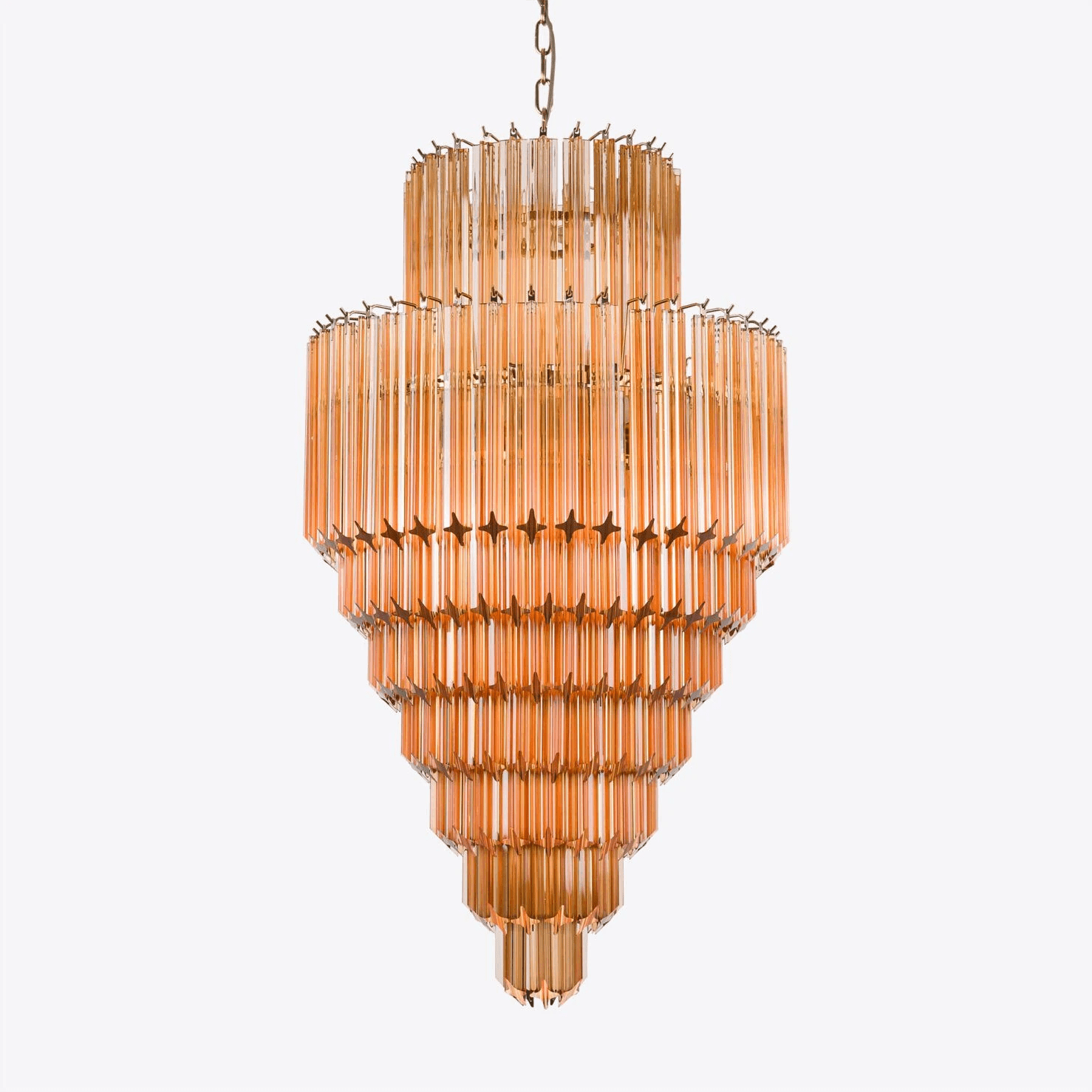 Aurora Lustre Ambre Diamant Verre Superposé Rétro