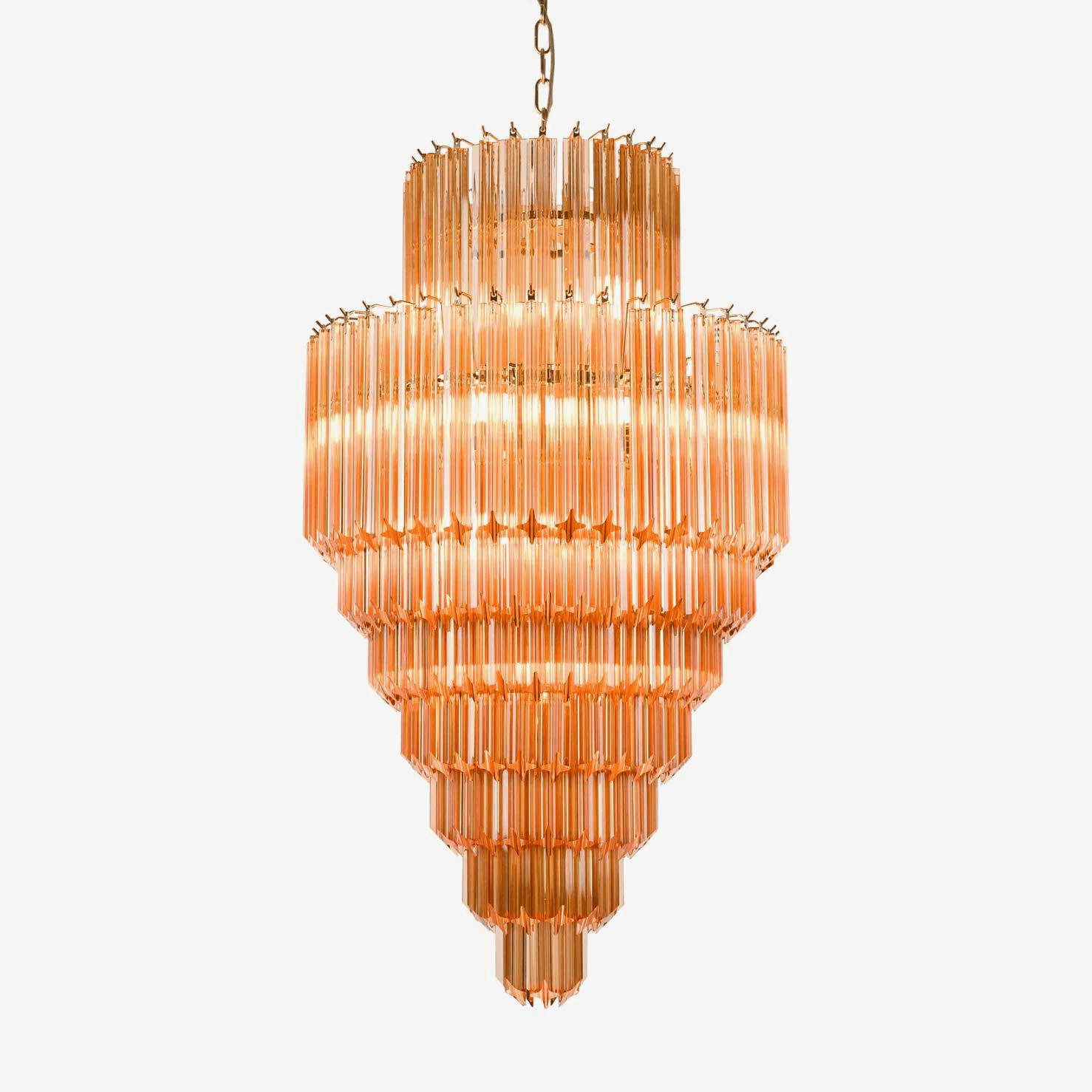 Aurora Lustre Ambre Diamant Verre Superposé Rétro