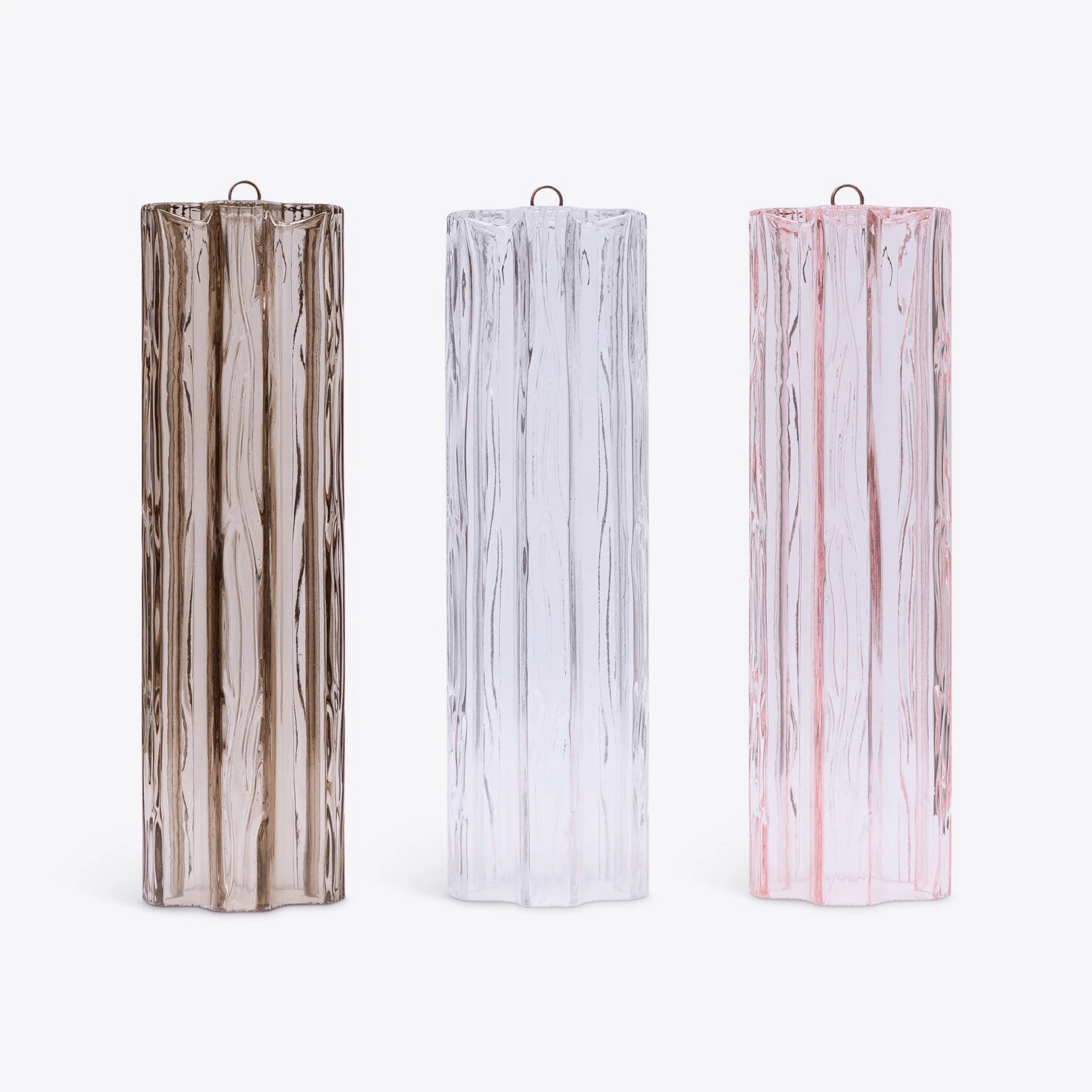 Aurora Lustre Cinq Étage Cannelé Verre Grande Mid Siècle