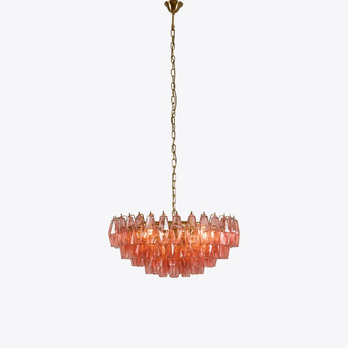 Aurora Lustre Rose Polygone Verre Étagé Moderne Artistique