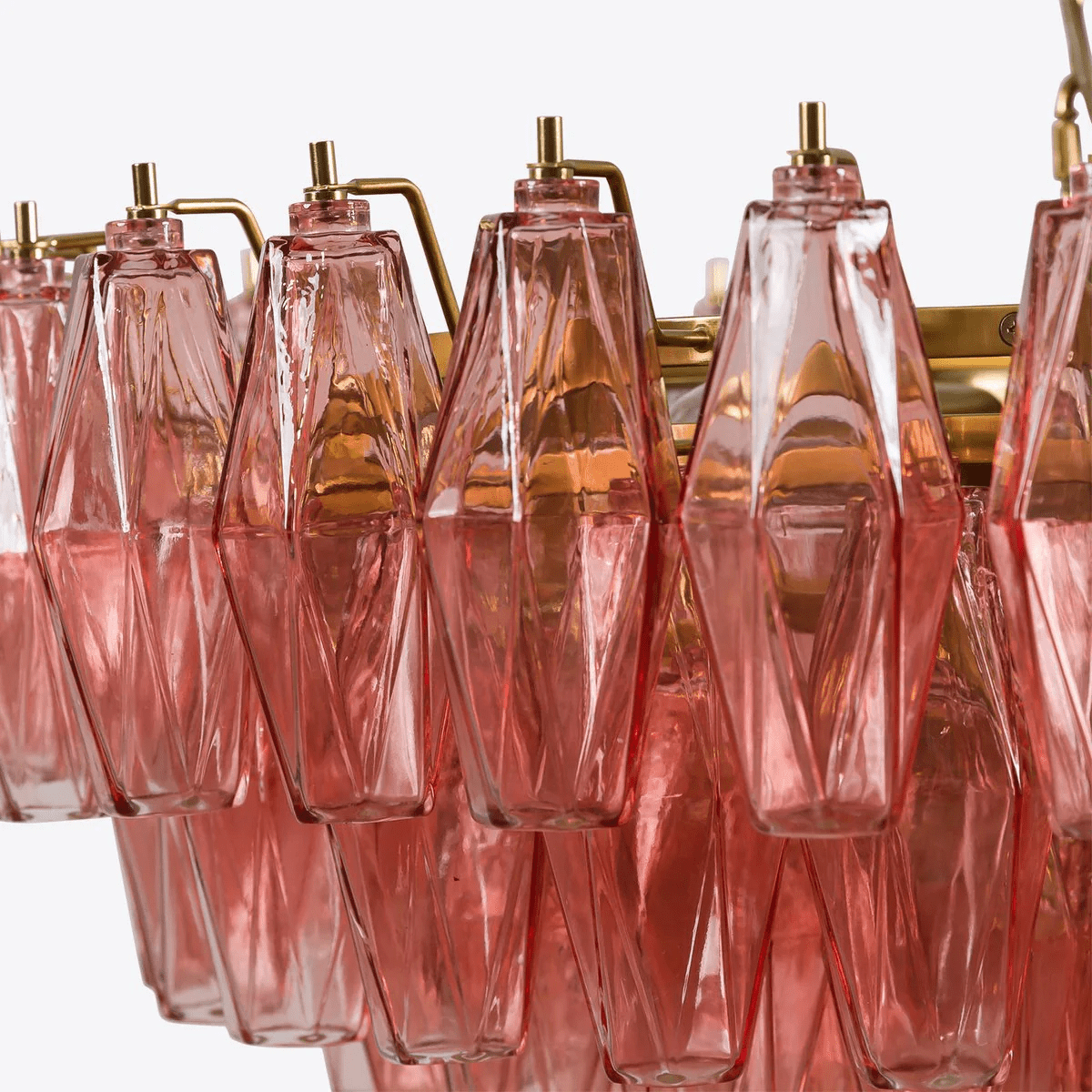 Aurora Lustre Rose Polygone Verre Étagé Moderne Artistique