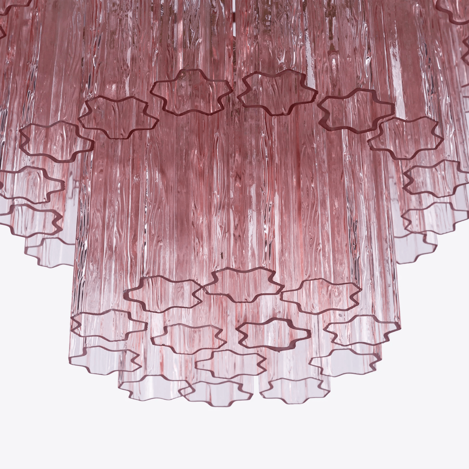 Aurora Lustre Rose Prisme Verre Superposé Élégant