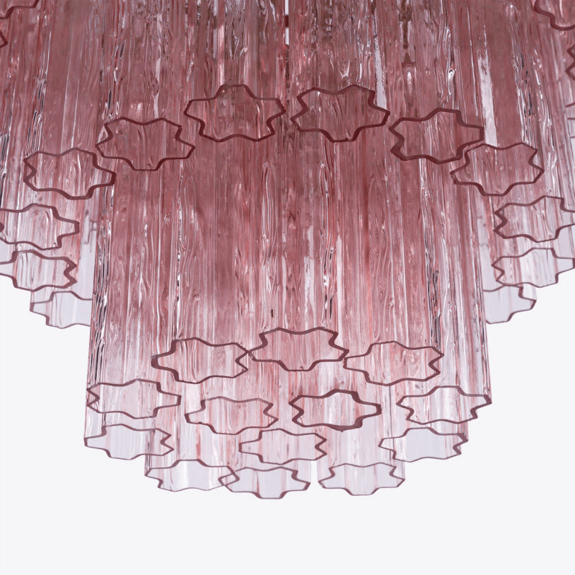 Aurora Lustre Rose Prisme Verre Superposé Élégant