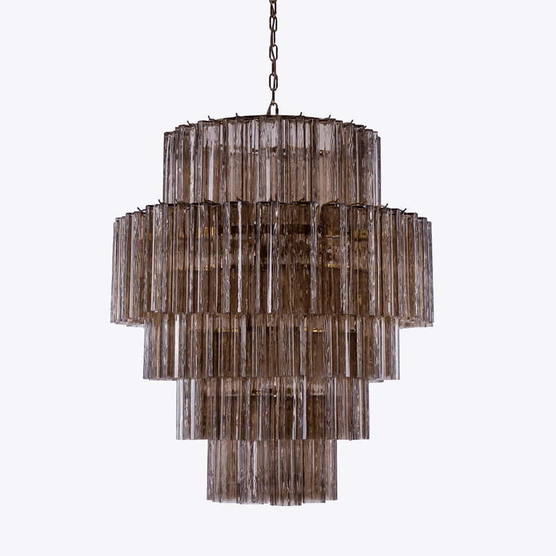 Aurora Lustre Rose Prisme Verre Superposé Élégant