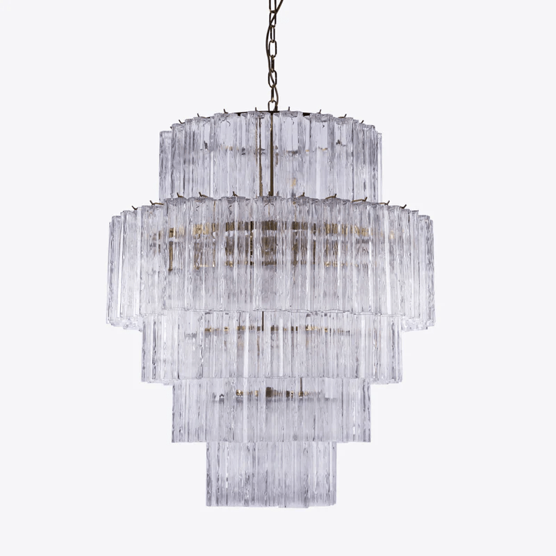 Aurora Lustre Rose Prisme Verre Superposé Élégant