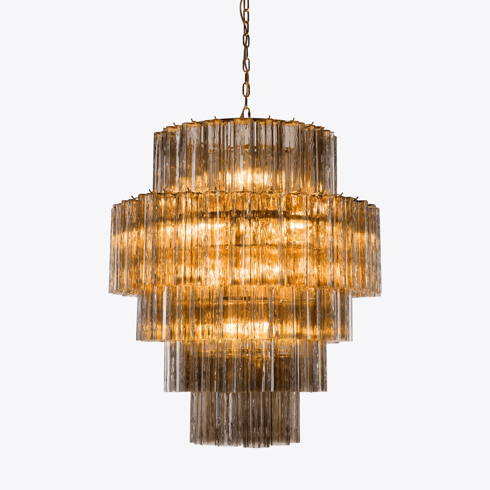 Aurora Lustre Rose Prisme Verre Superposé Élégant
