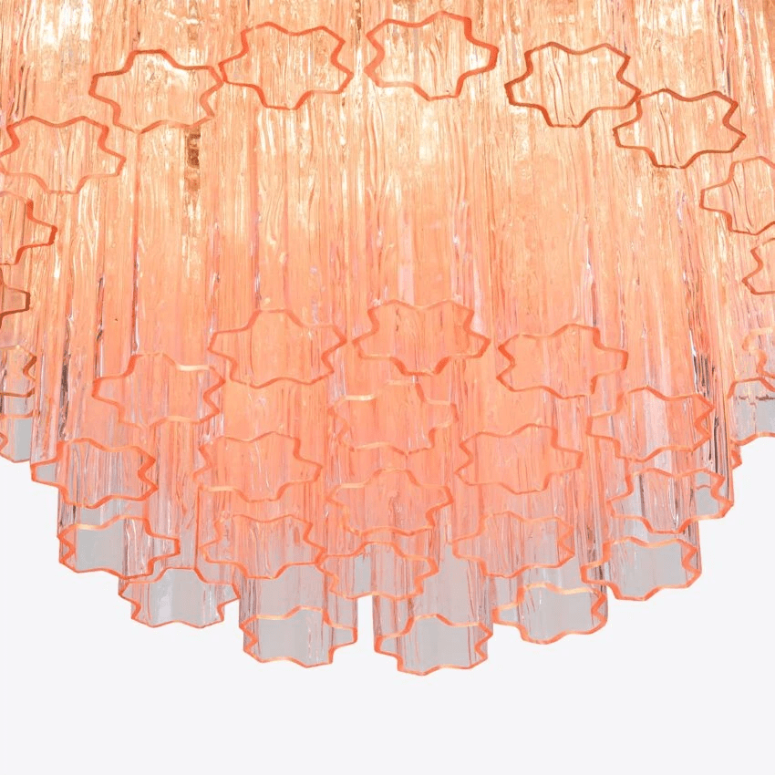 Aurora Lustre Cinq Étage Cannelé Verre Tube Mid Siècle