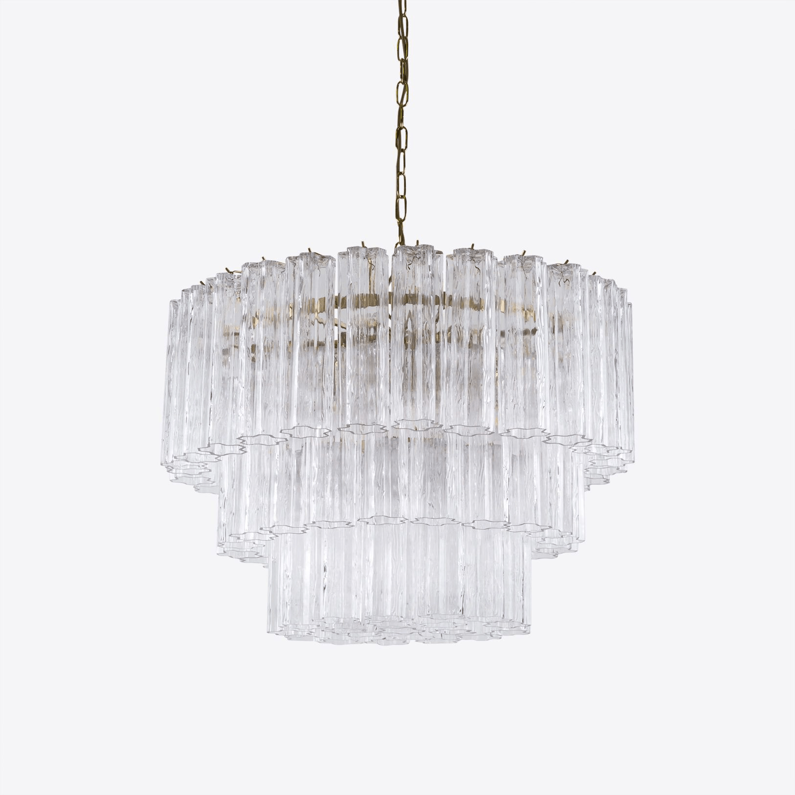 Aurora Lustre Cinq Étage Cannelé Verre Tube Mid Siècle