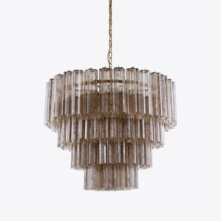 Aurora Lustre Quatre Étage Cannelé Verre