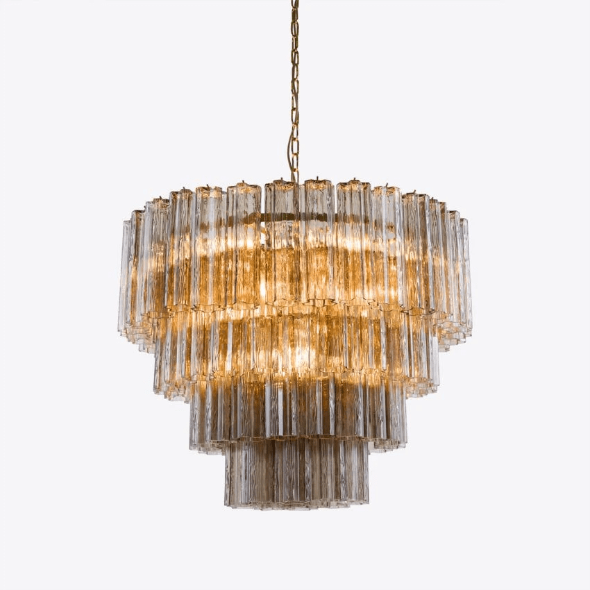 Aurora Lustre Quatre Étage Cannelé Verre