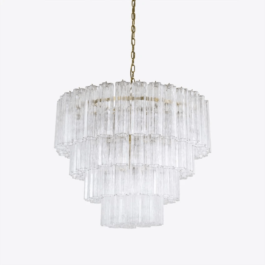 Aurora Lustre Quatre Étage Cannelé Verre