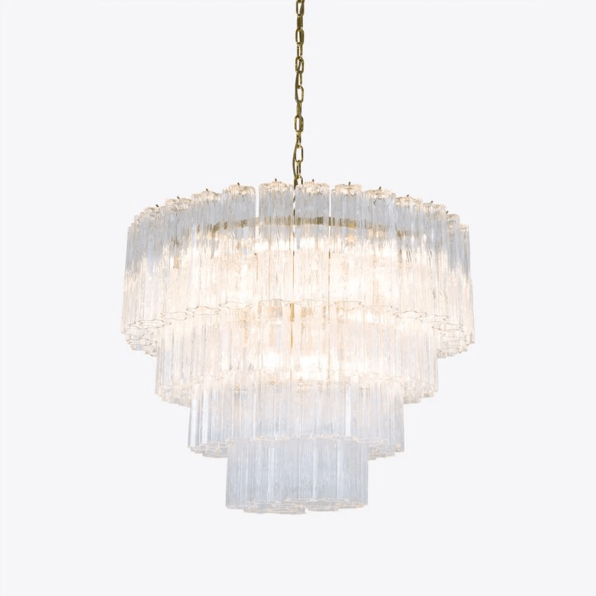 Aurora Lustre Quatre Étage Cannelé Verre