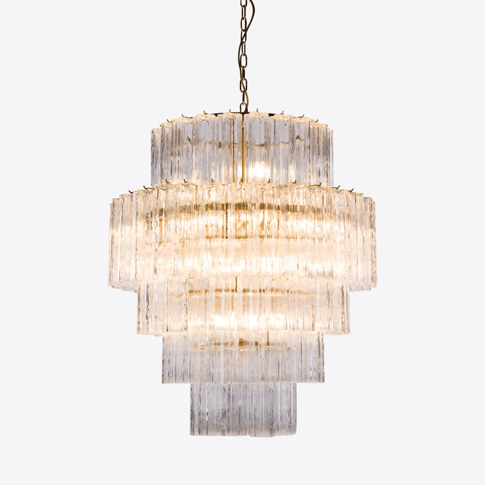 Aurora Lustre Rose Prisme Verre Superposé Élégant